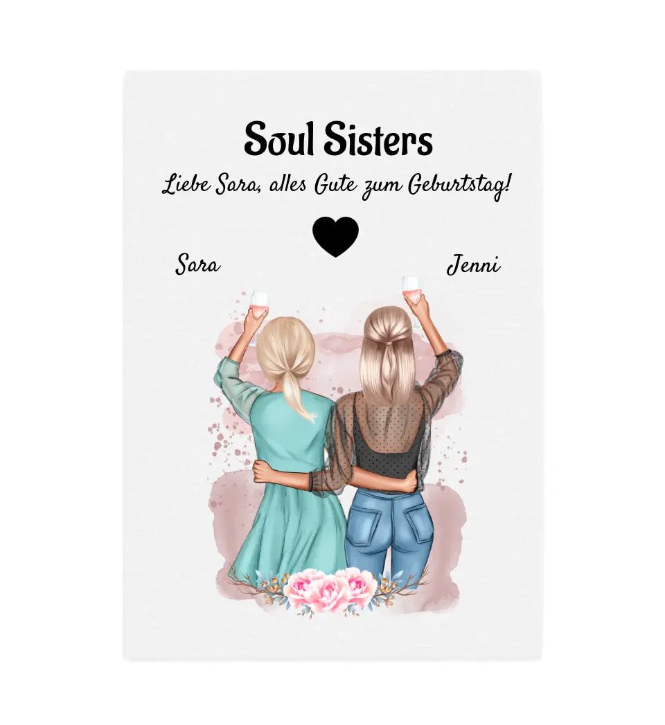 Geschenk Leinwandbild Soul Sisters zum Geburtstag - Cantty