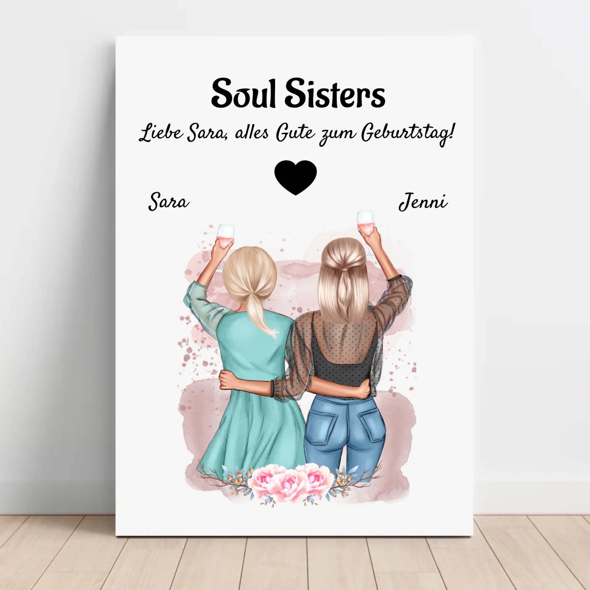 Geschenk Leinwandbild Soul Sisters zum Geburtstag - Cantty