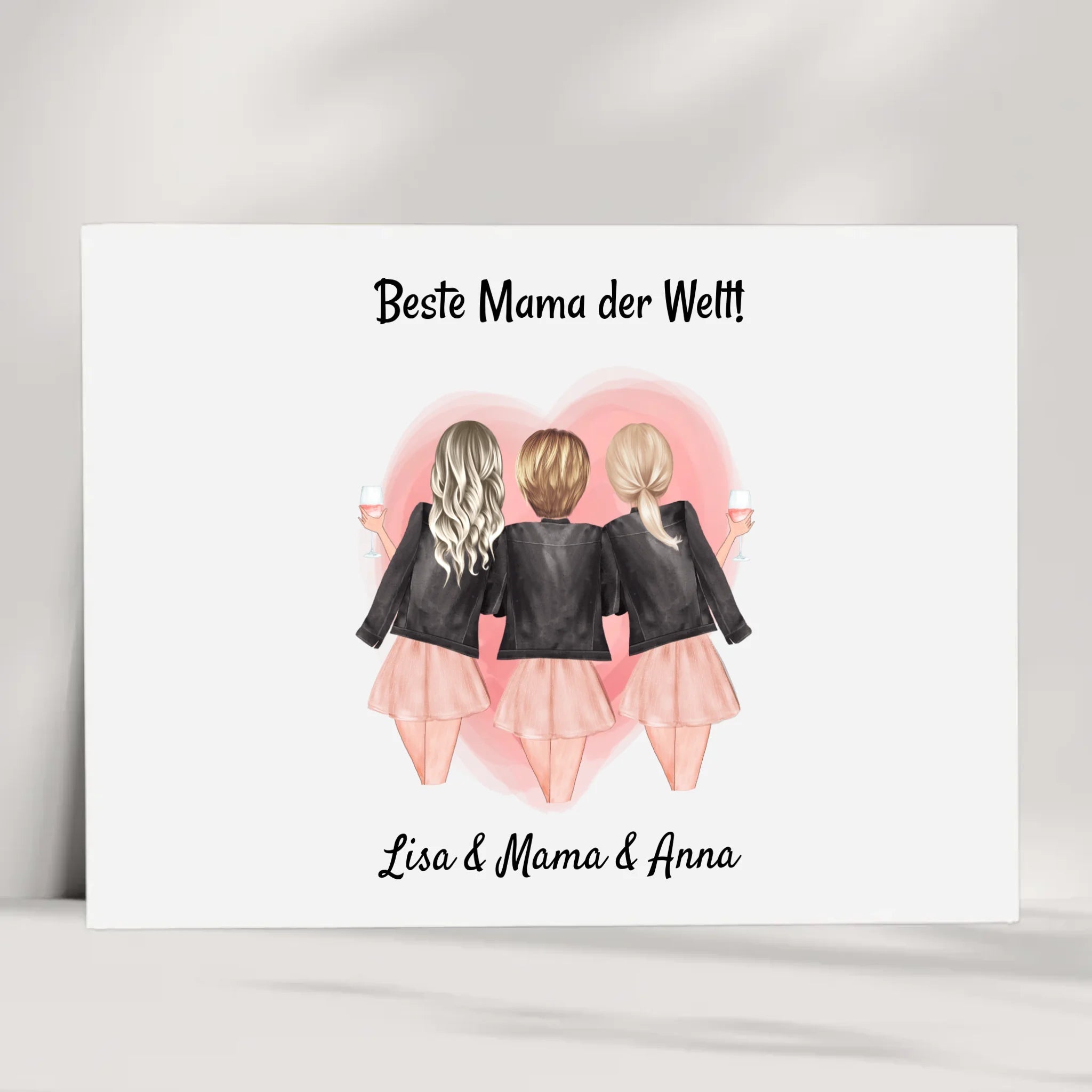 Geschenk Mama und 2 Töchter Bild personalisiert - Cantty