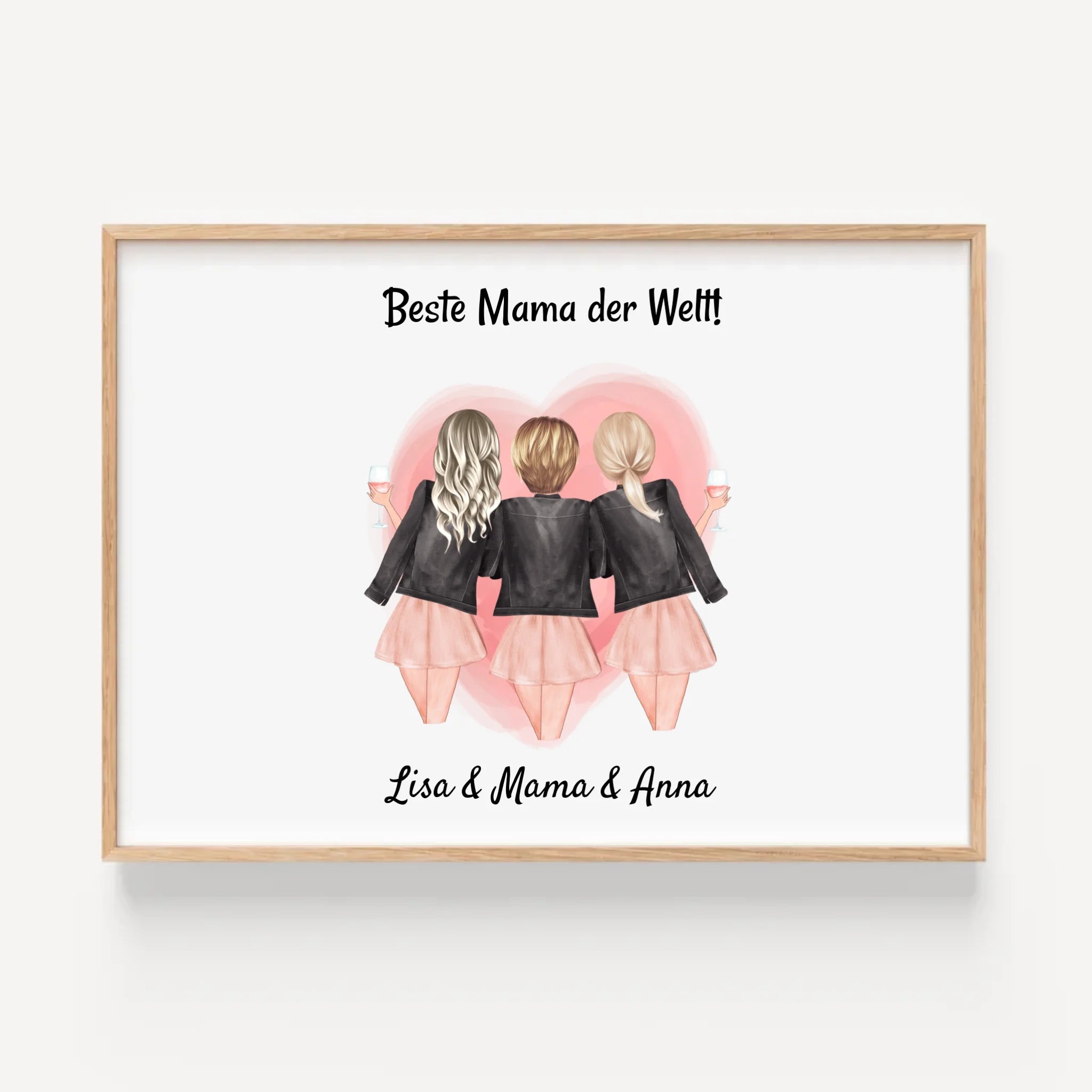 Geschenk Mama und 2 Töchter Bild personalisiert - Cantty