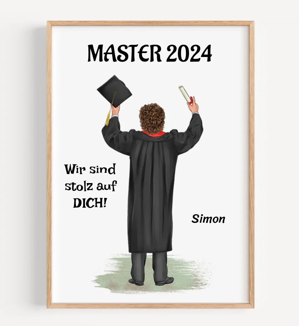 Geschenk Master Abschluss Poster personalisiert für Sohn - Cantty