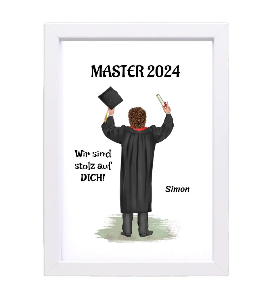 Geschenk Master Abschluss Poster personalisiert für Sohn - Cantty