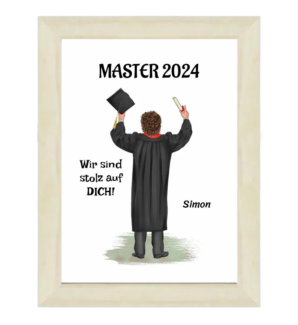 Geschenk Master Abschluss Poster personalisiert für Sohn - Cantty