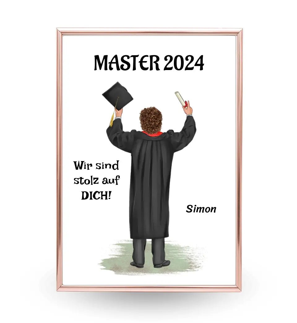 Geschenk Master Abschluss Poster personalisiert für Sohn - Cantty