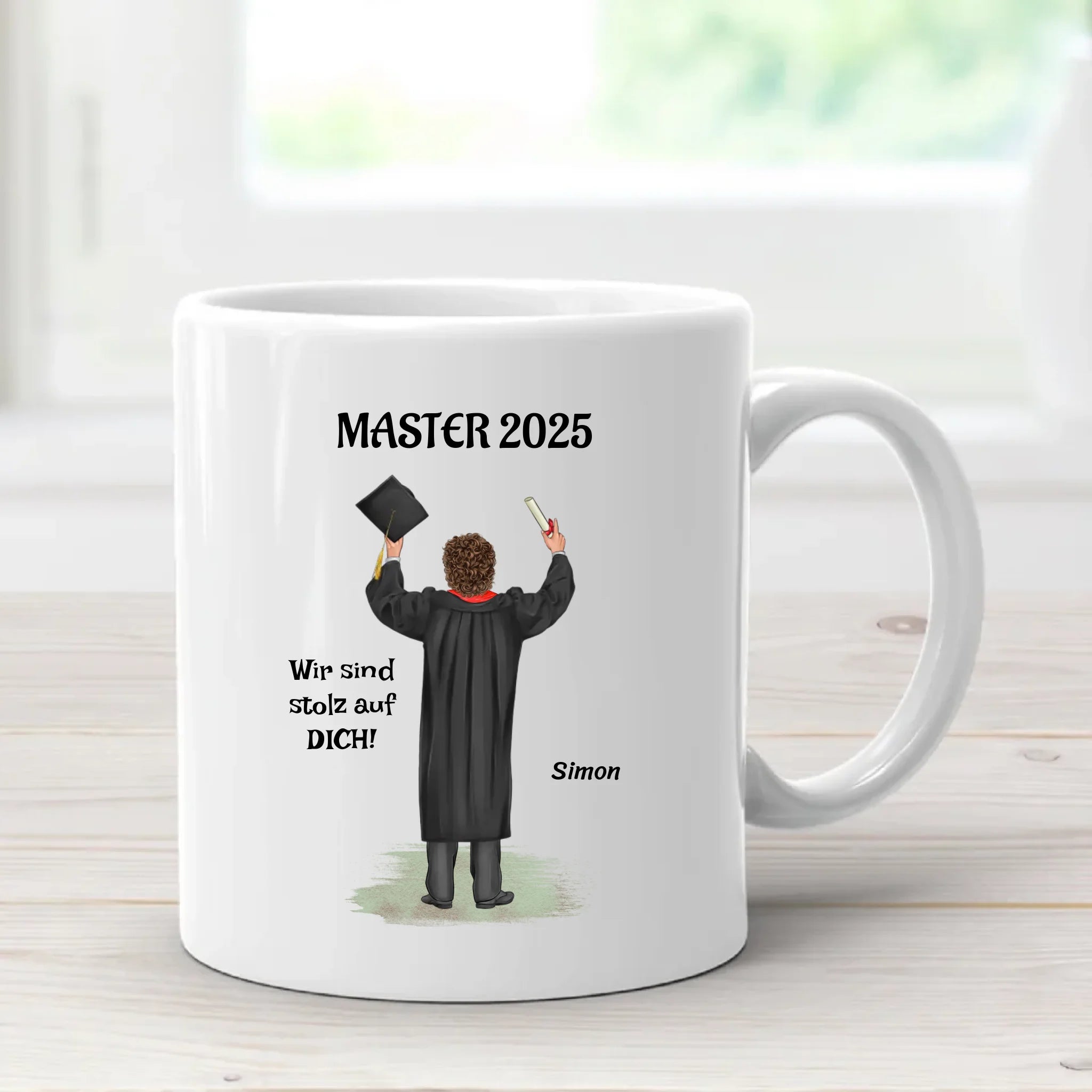 Geschenk Master Abschluss Tasse Junge personalisiert - Cantty