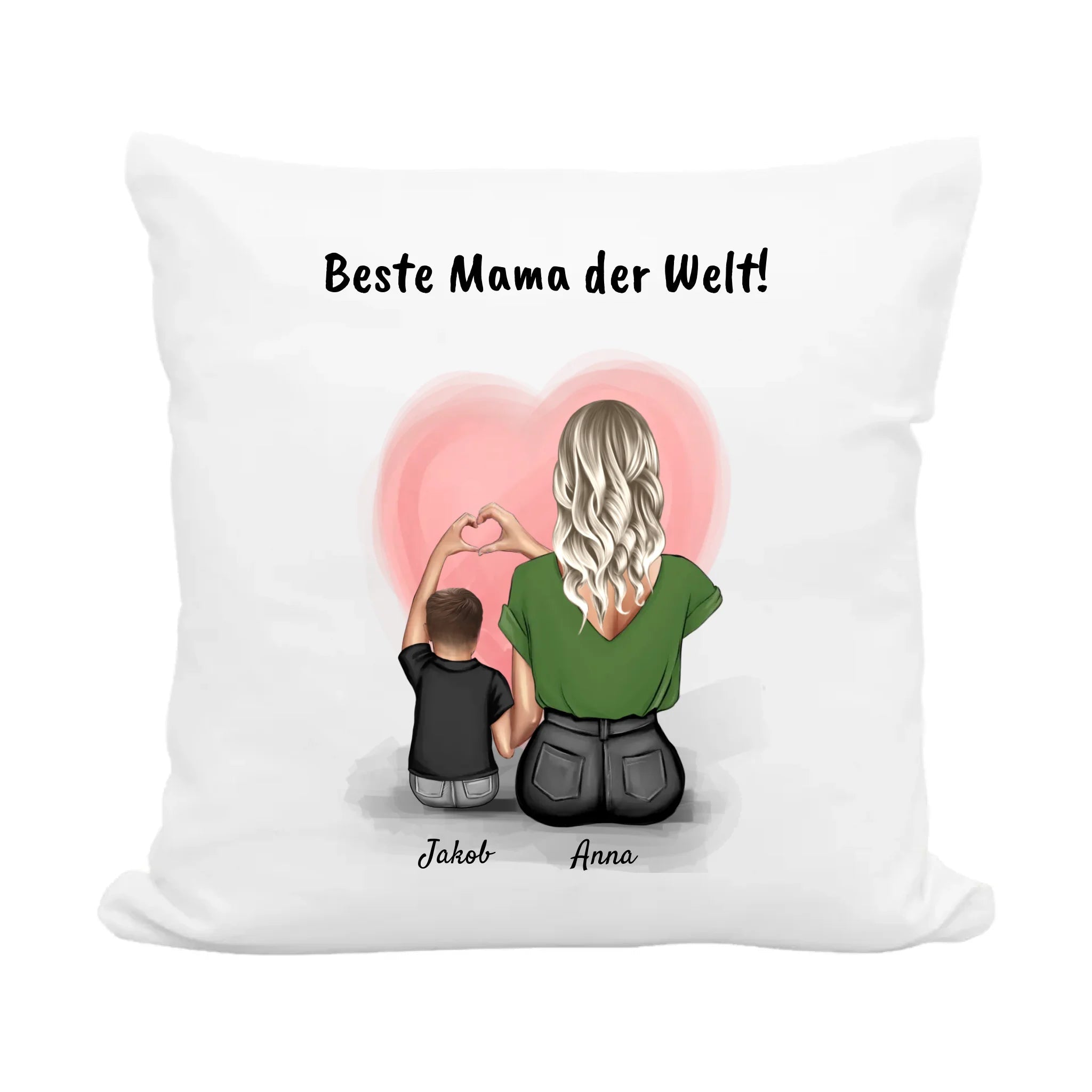 Geschenk Mutter kleiner Sohn Kissen Bild für Mama - Cantty