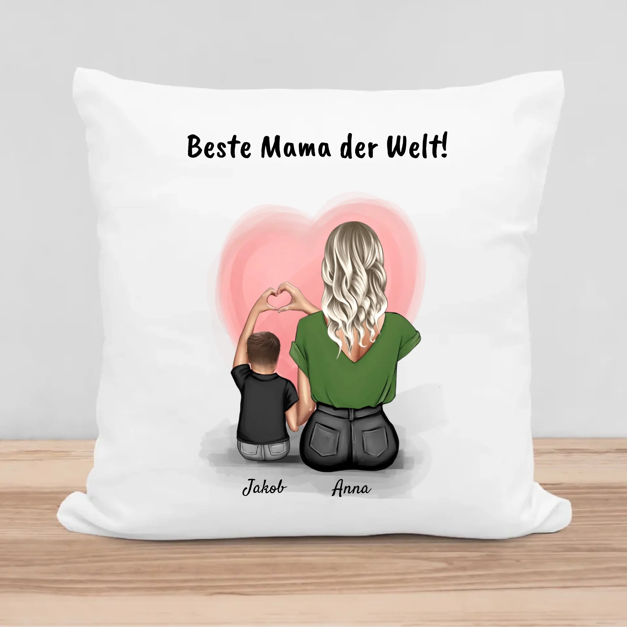 Geschenk Mutter kleiner Sohn Kissen Bild für Mama - Cantty