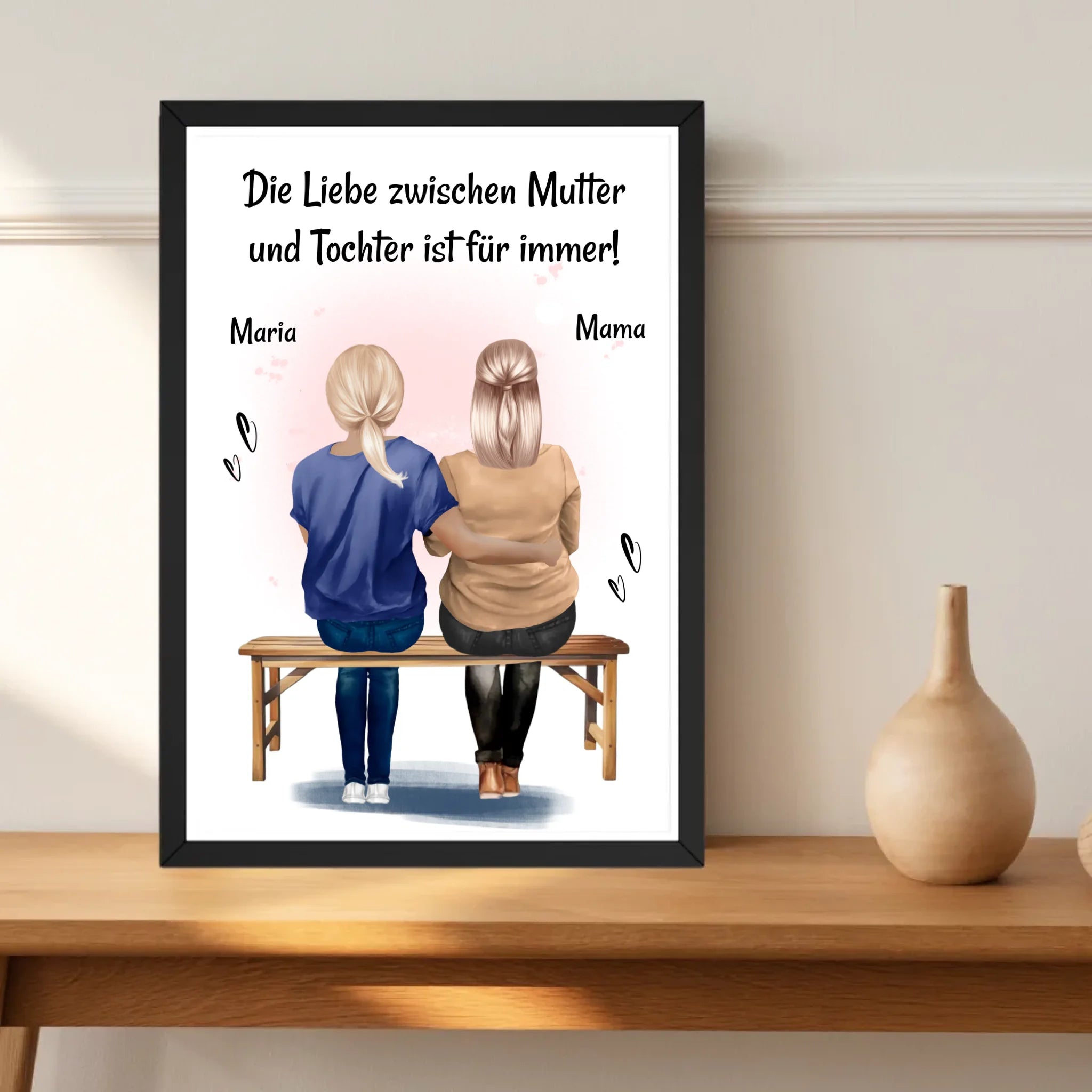 Geschenk Mutter Tochter Poster mit Spruch personalisiert - Cantty