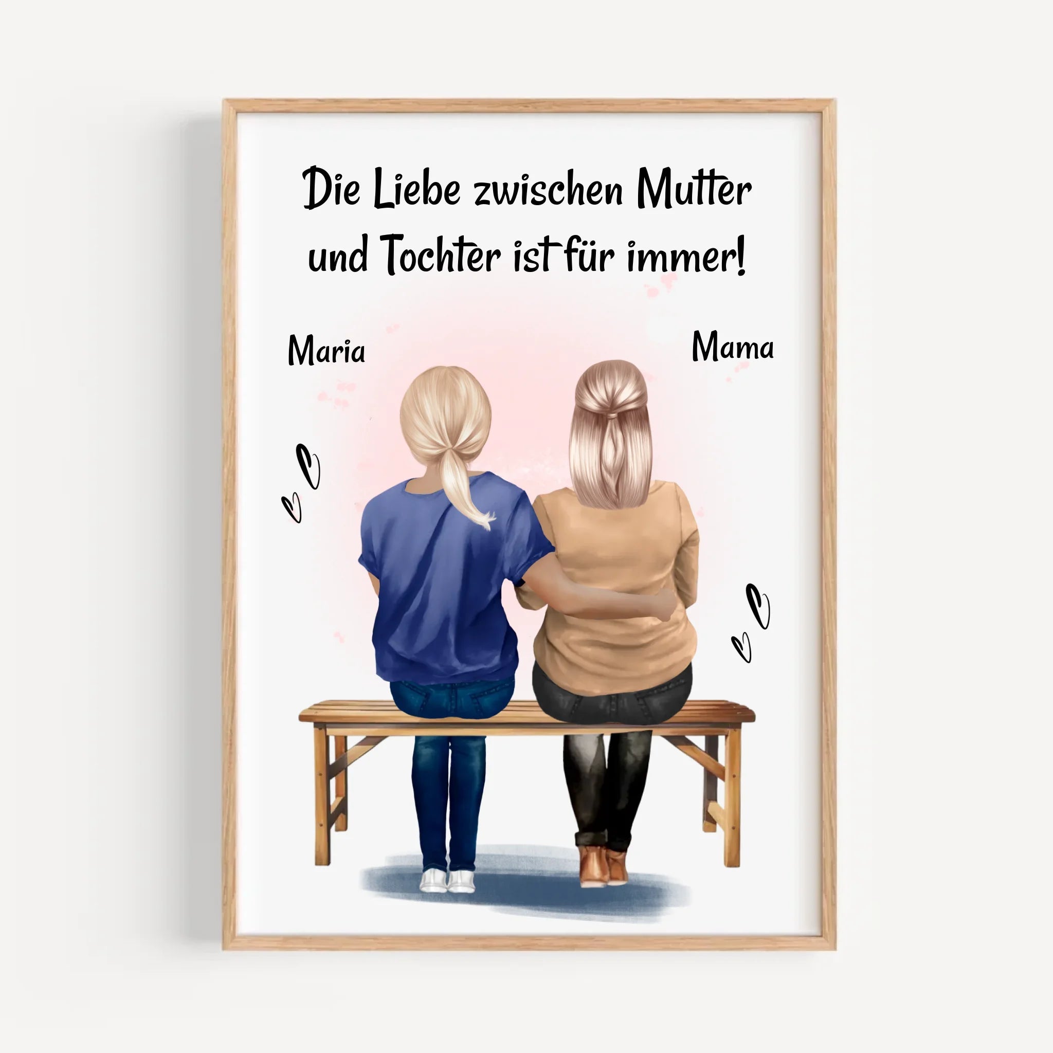 Geschenk Mutter Tochter Poster mit Spruch personalisiert - Cantty