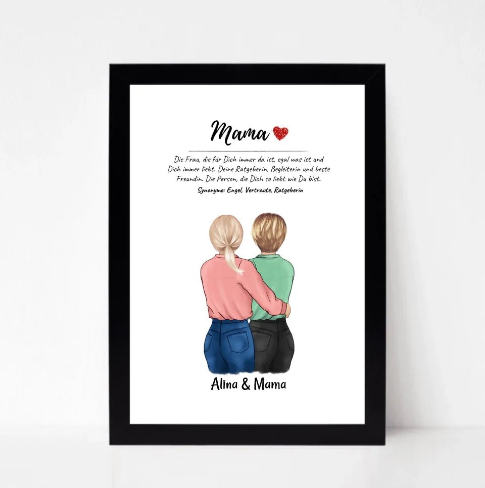 Geschenk Mutter Tochter Poster personalisiert - Cantty