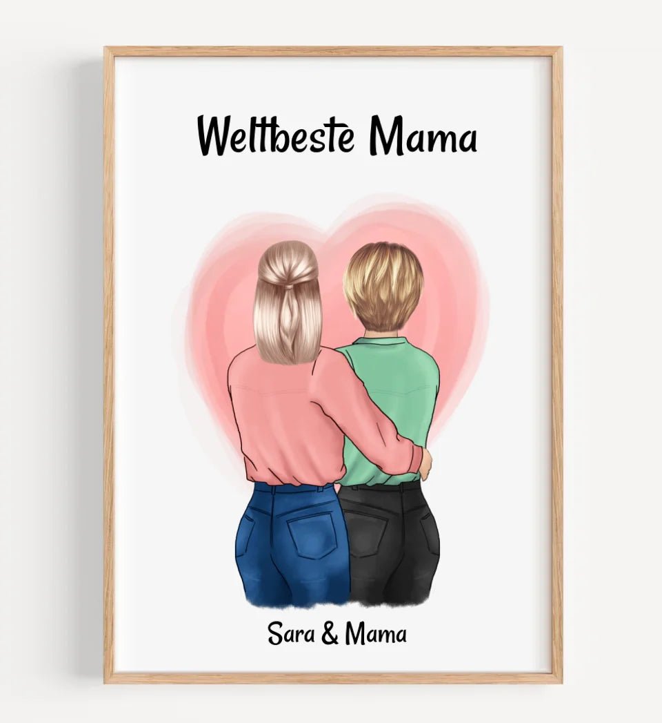 Geschenk Mutter Tochter Poster zum Muttertag personalisiert - Cantty