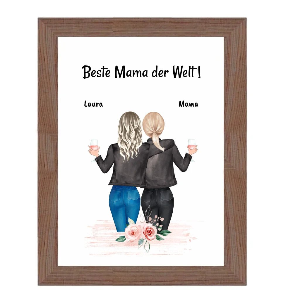 Geschenk Mutter Tochter Poster/Bild/Karte personalisiert - Cantty