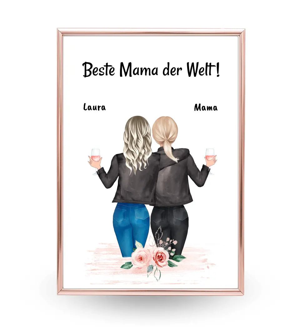 Geschenk Mutter Tochter Poster/Bild/Karte personalisiert - Cantty