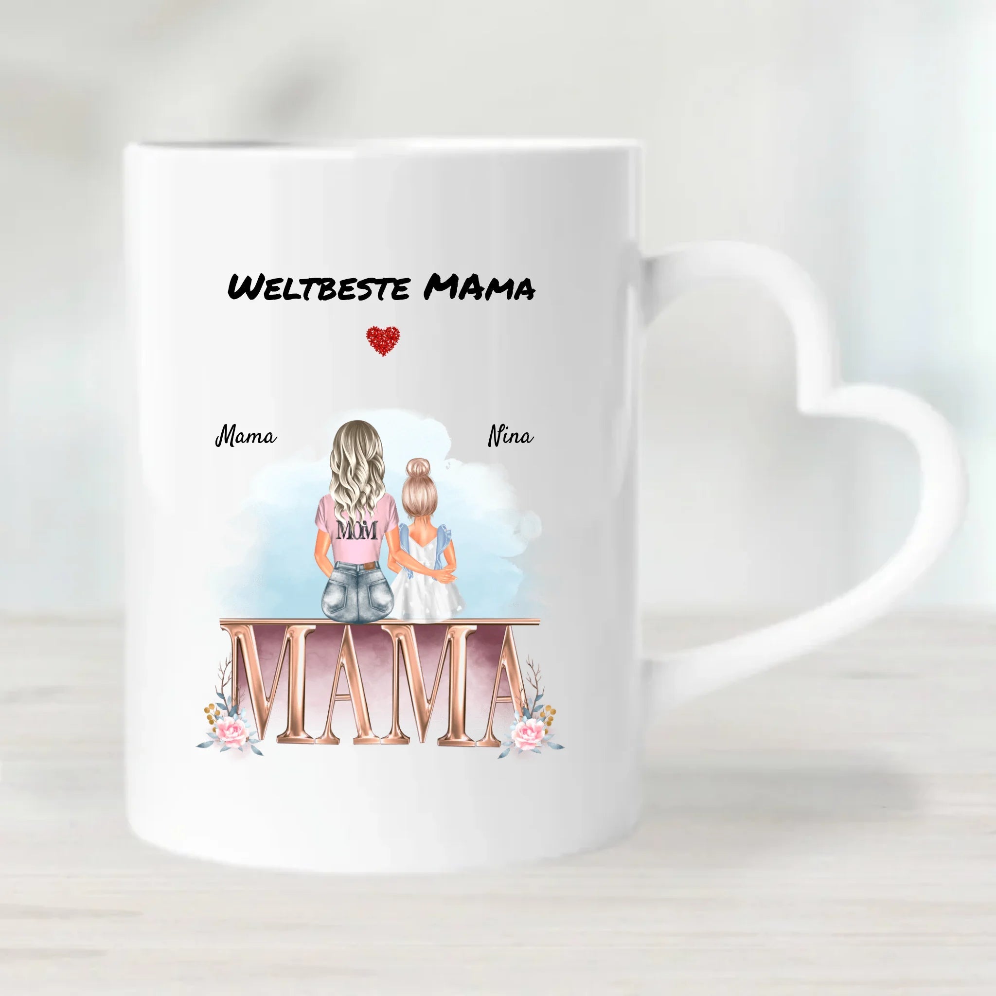 Geschenk Mutter und kleine Tochter Tasse personalisiert - Cantty