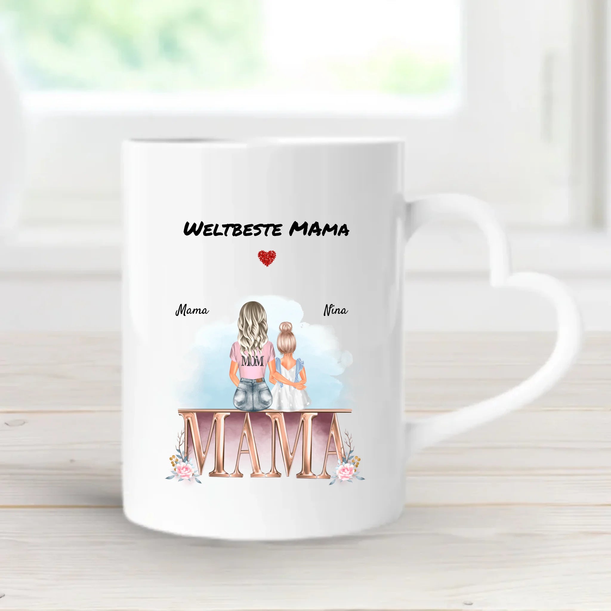 Geschenk Mutter und kleine Tochter Tasse personalisiert - Cantty