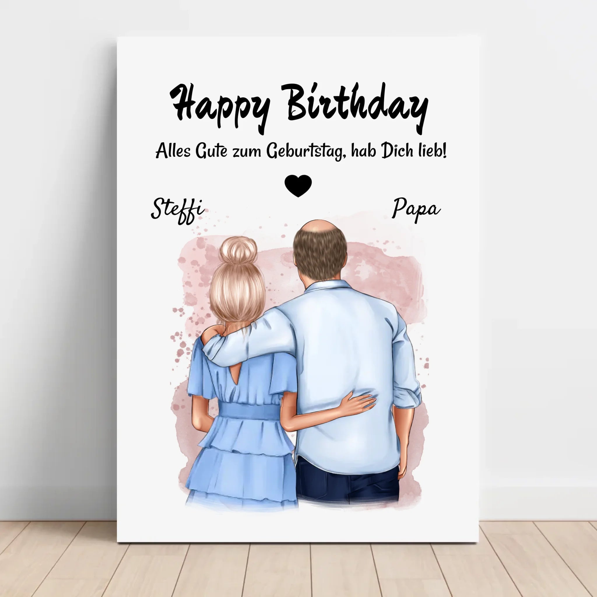 Geschenk Papa an Tochter Leinwandbild personalisiert - Cantty