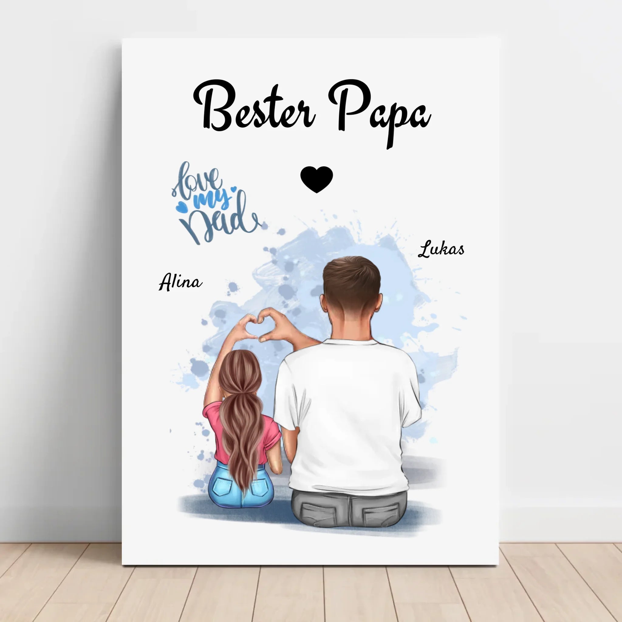 Geschenk Papa leinwand Bild von Tochter personalisiert - Cantty