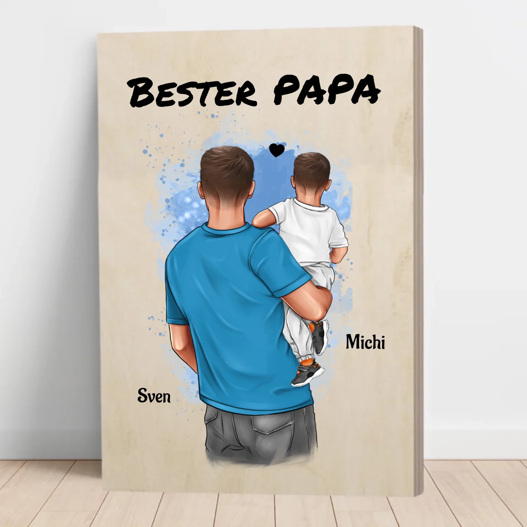 Geschenk Papa von kleinen Sohn Holzbild personalisiert - Cantty