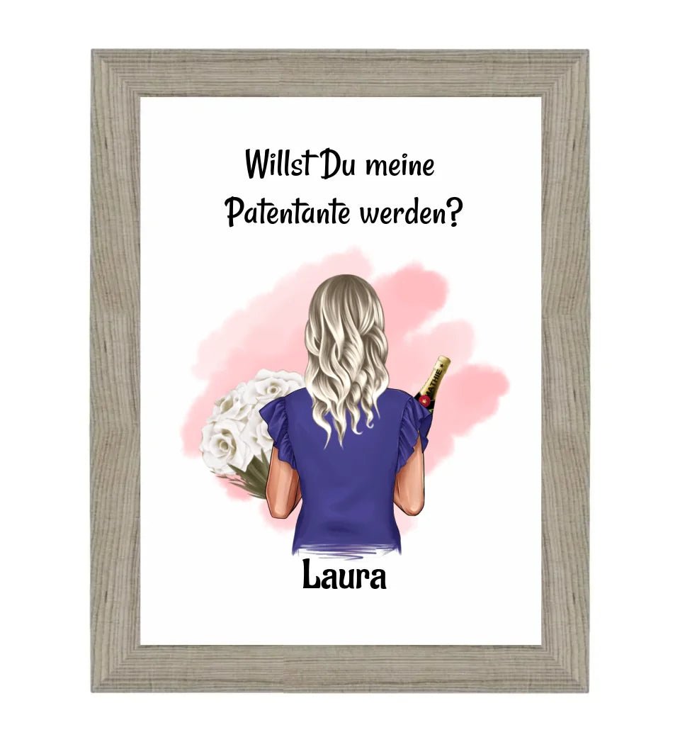 Geschenk Patentante Fragen Bild personalisiert - Cantty