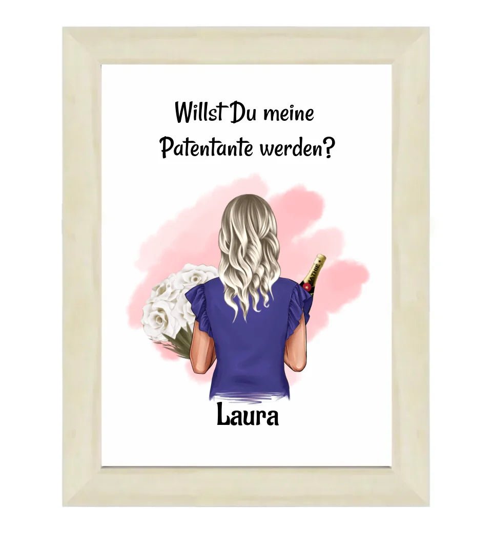 Geschenk Patentante Fragen Bild personalisiert - Cantty