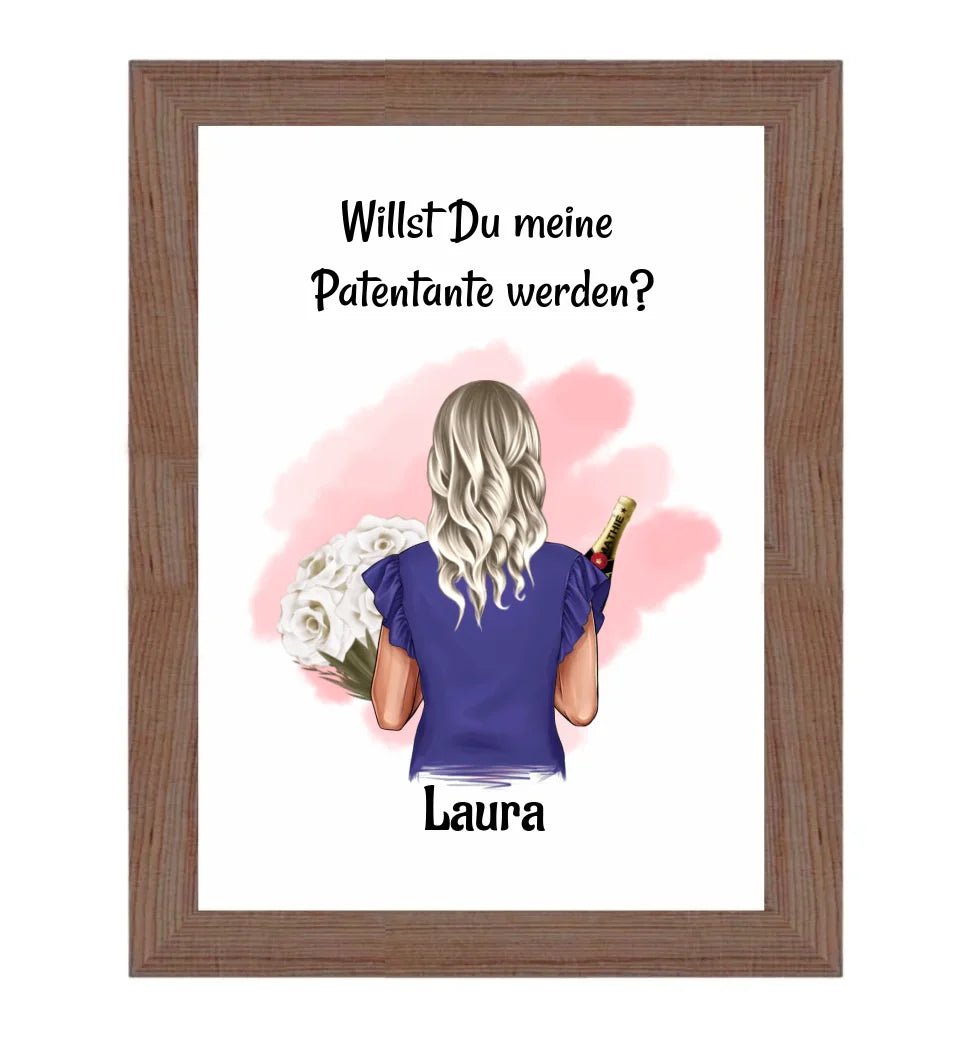 Geschenk Patentante Fragen Bild personalisiert - Cantty