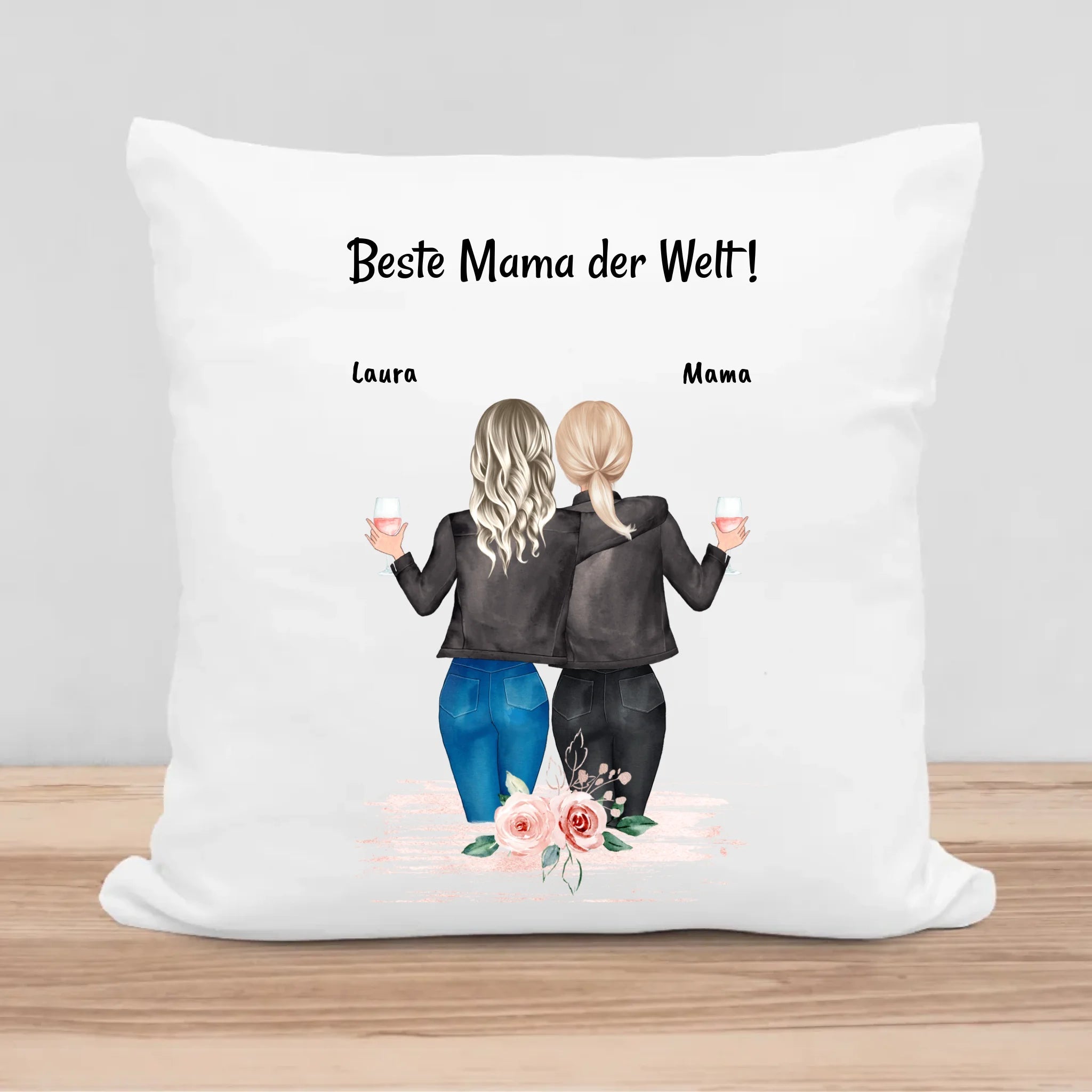 Geschenk personalisiertes Kissen Mutter und Tochter - Cantty