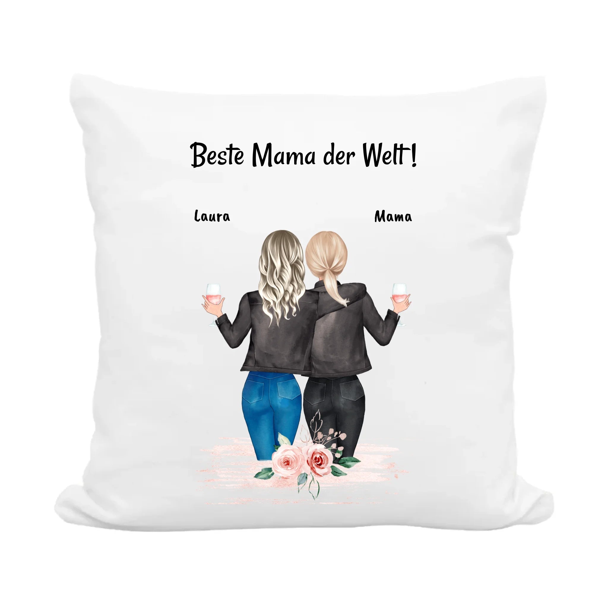 Geschenk personalisiertes Kissen Mutter und Tochter - Cantty