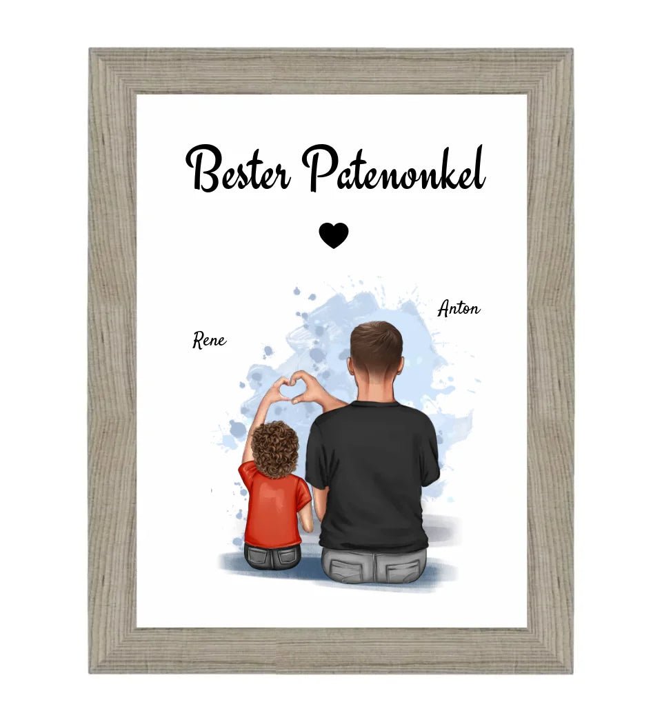 Geschenk Poster für Patenonkel von Patenkind Junge - Cantty