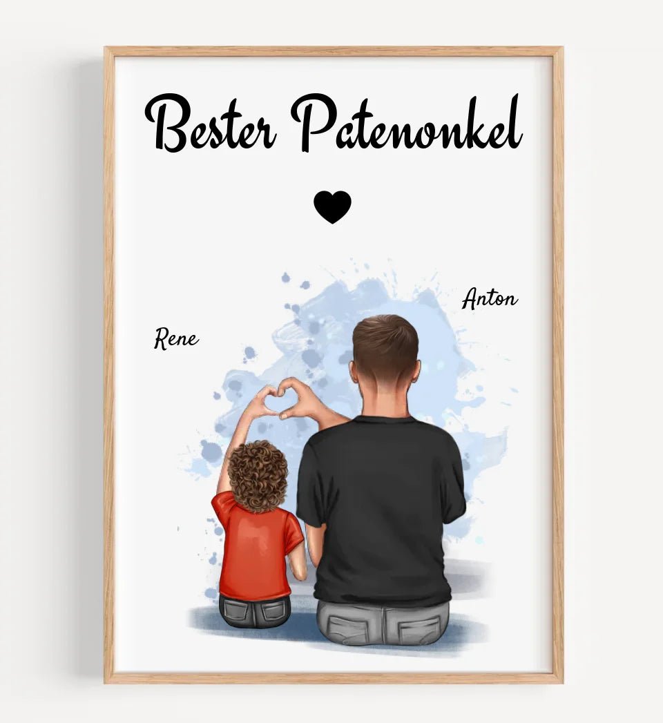 Geschenk Poster für Patenonkel von Patenkind Junge - Cantty