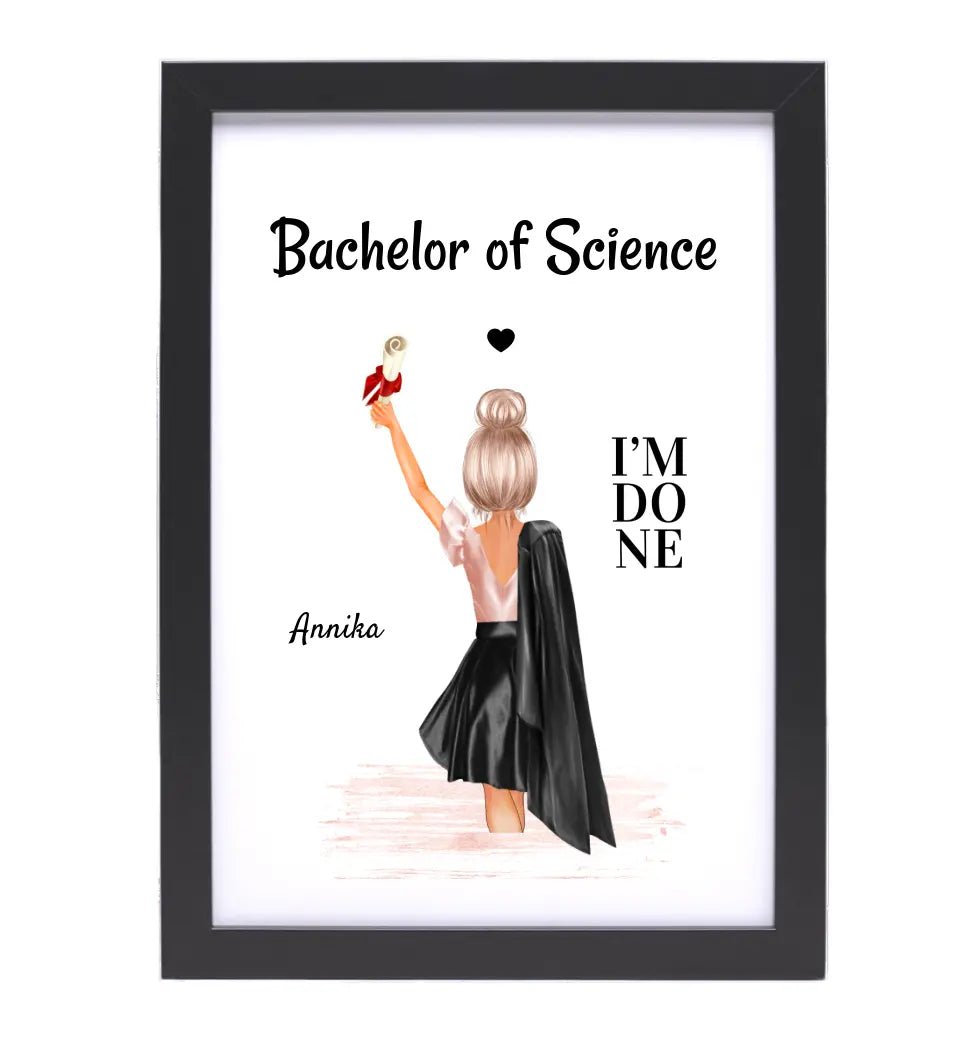 Geschenk Poster Mädchen zum Bachelor Abschluss - Cantty