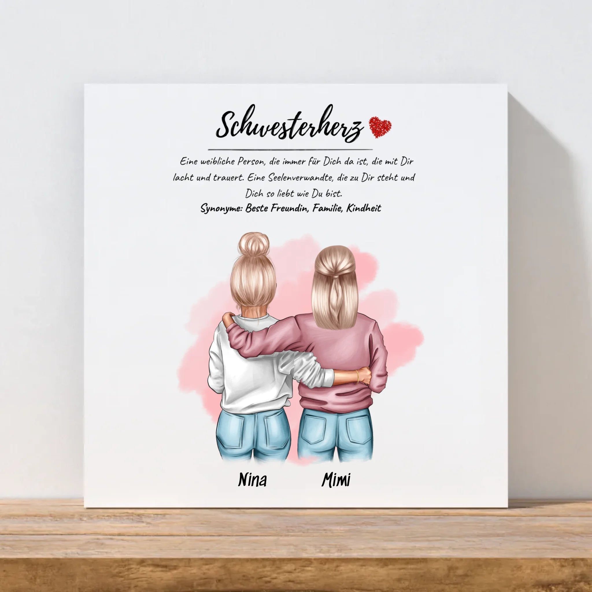 Geschenk Schwester Definition Leinwand Bild - Cantty