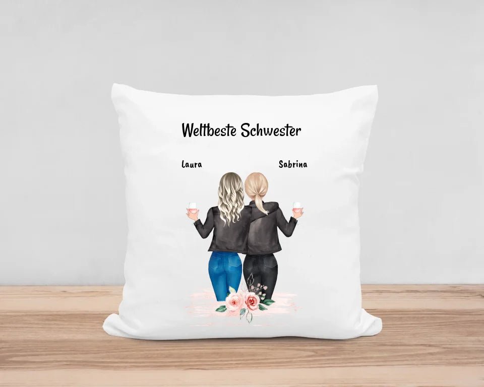 Geschenk Schwester personalisiertes Kissen - Cantty