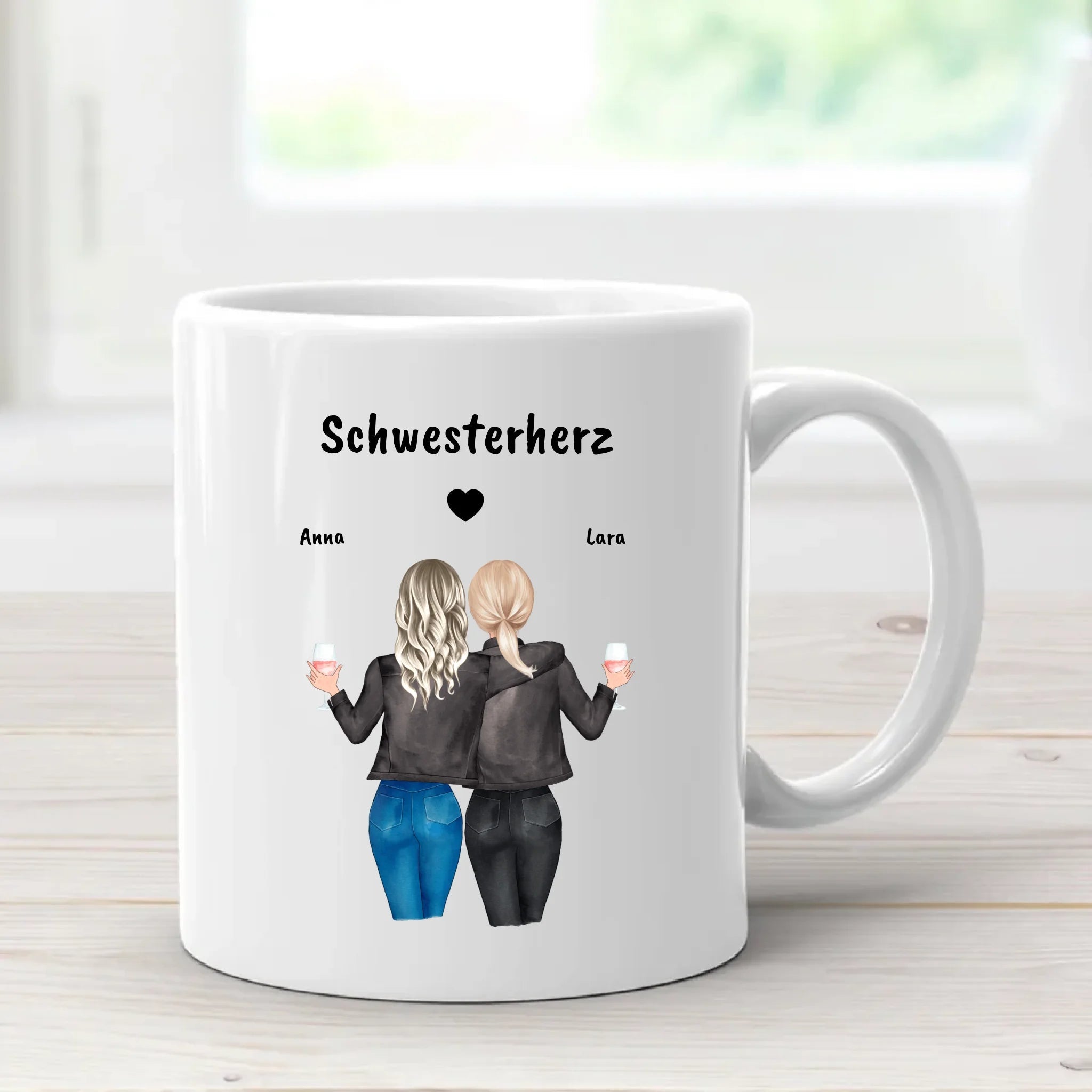 Geschenk Schwester Tasse personalisiert mit Namen - Cantty