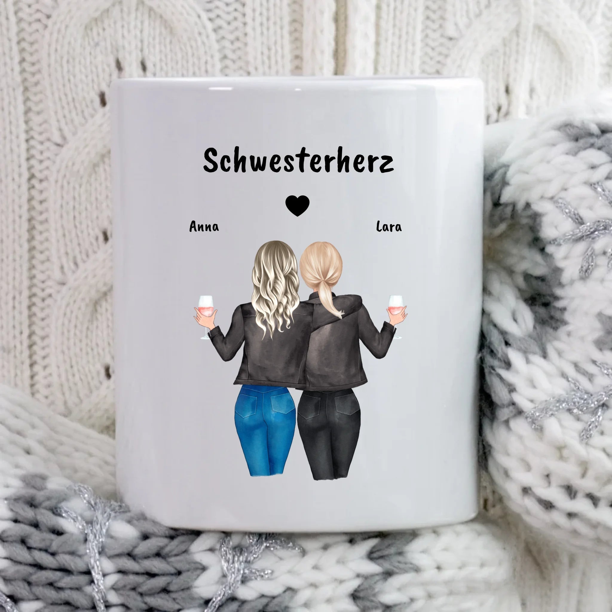 Geschenk Schwester Tasse personalisiert mit Namen - Cantty