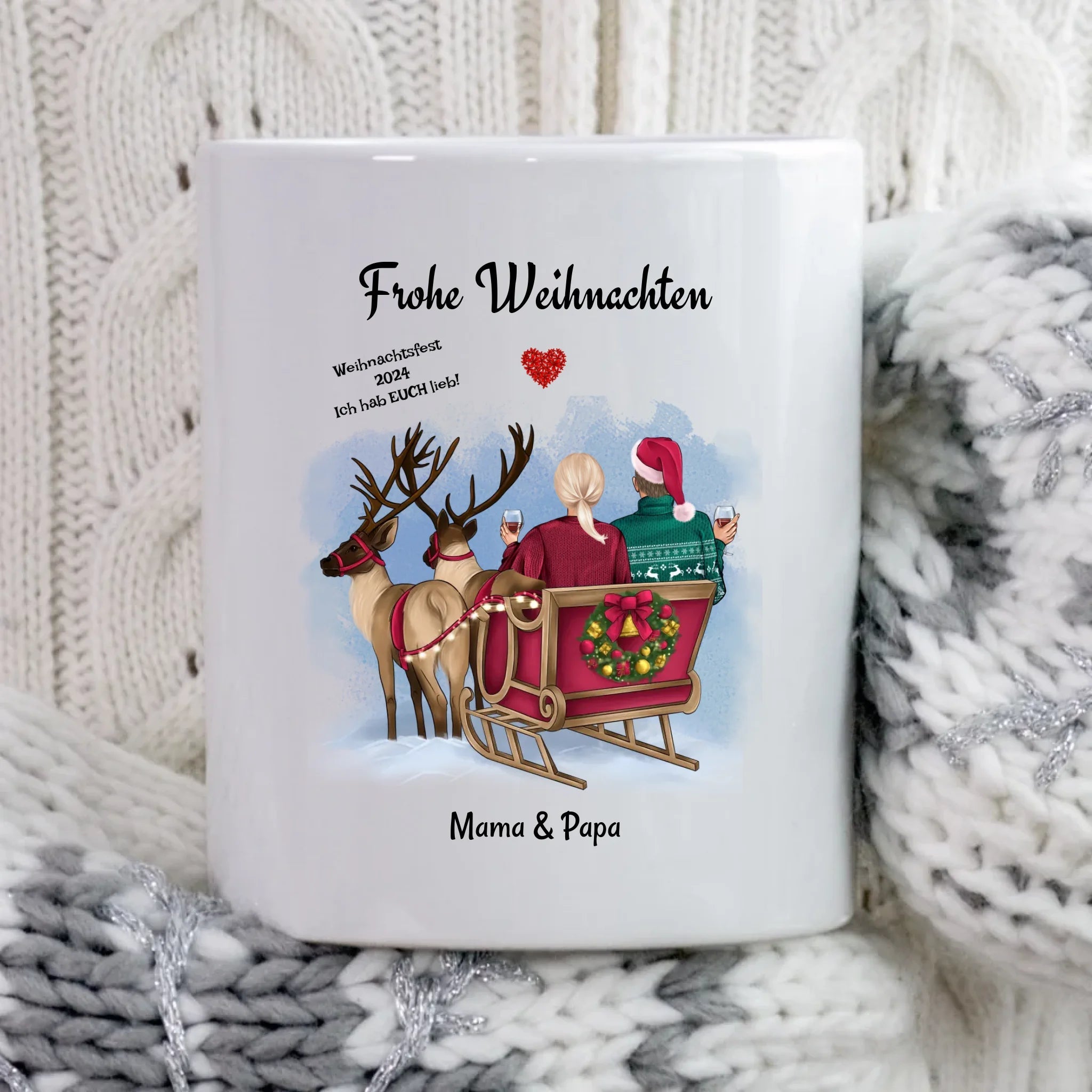 Geschenk Tasse für Eltern zu Weihnachten gestalten - Cantty