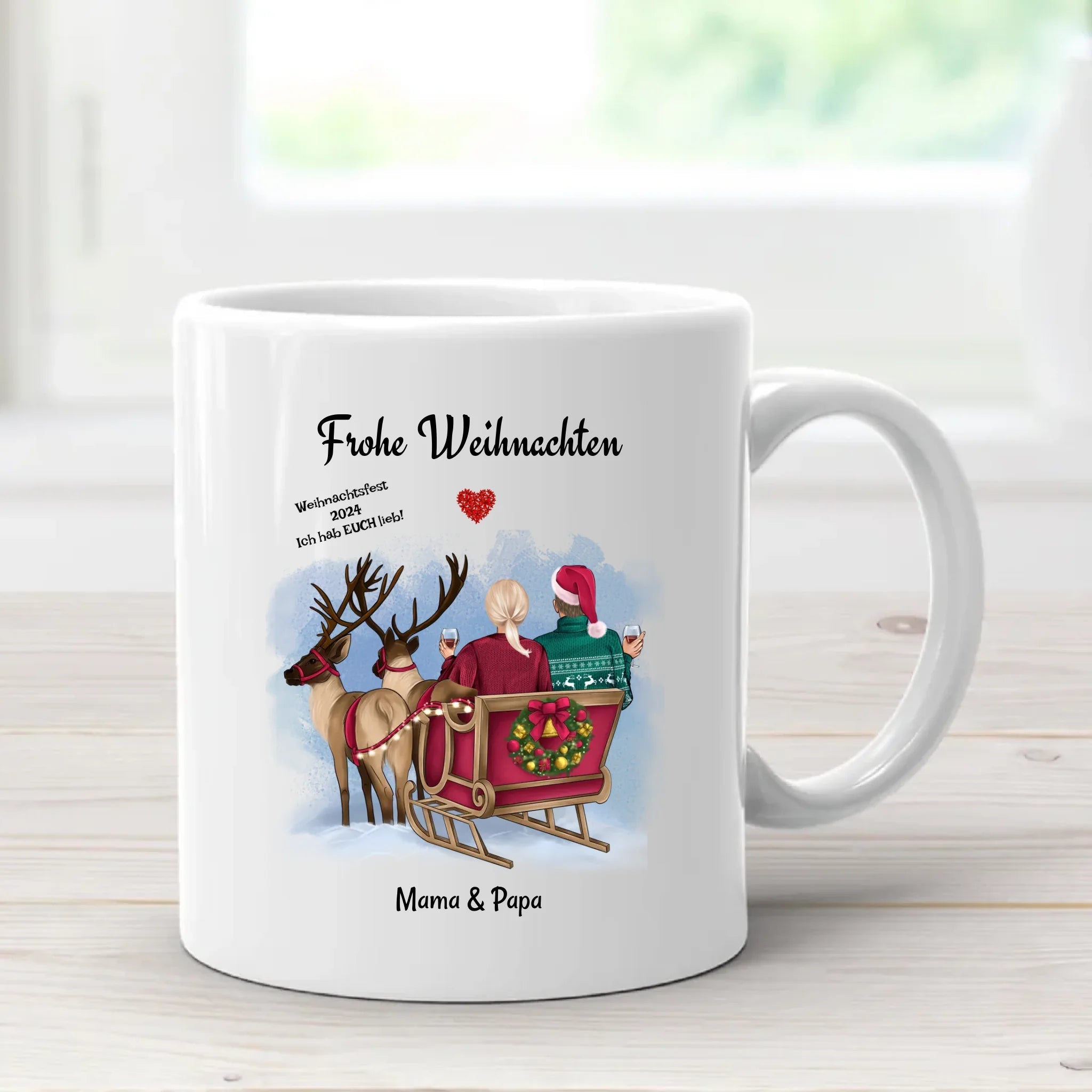 Geschenk Tasse für Eltern zu Weihnachten gestalten - Cantty