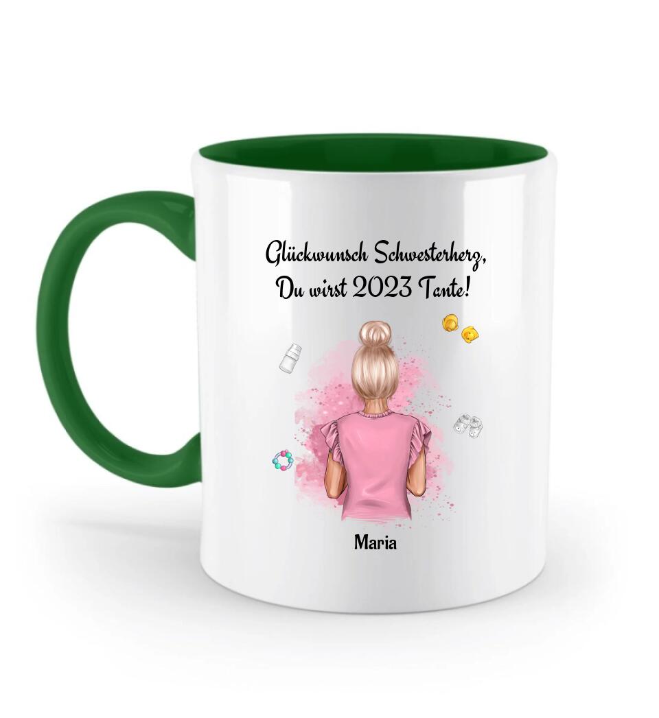 Geschenk Tasse für Schwester Baby Ankündigung - Cantty