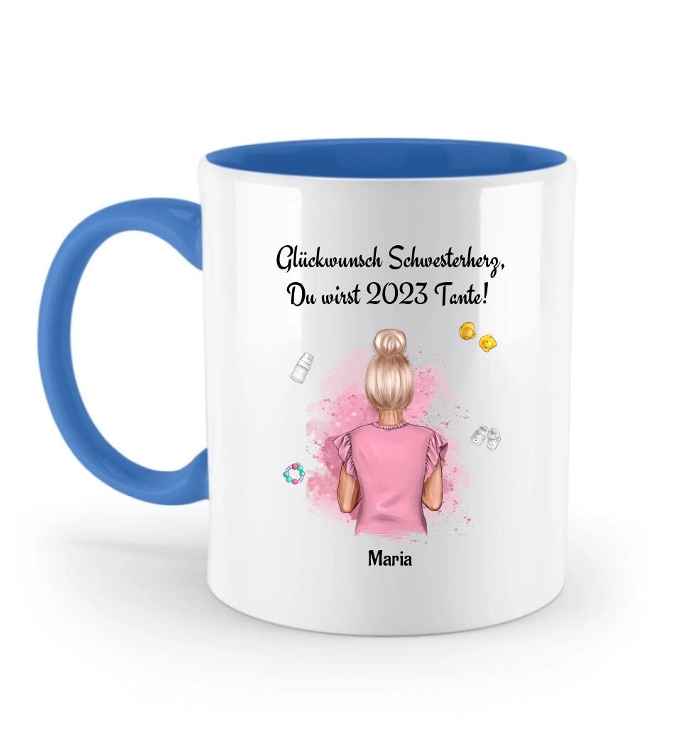 Geschenk Tasse für Schwester Baby Ankündigung - Cantty