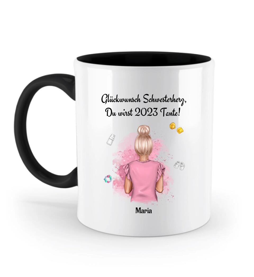 Geschenk Tasse für Schwester Baby Ankündigung - Cantty
