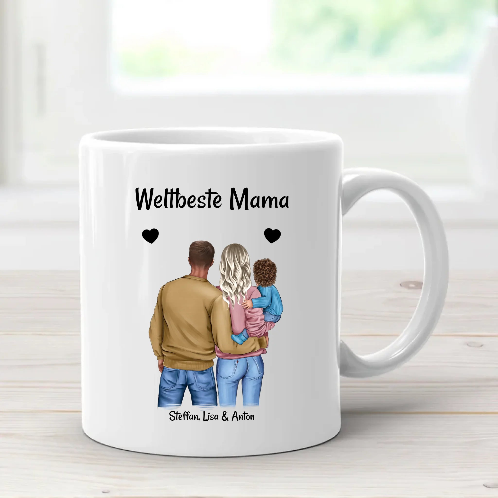 Geschenk Tasse Muttertag Familie Bild personalisiert - Cantty