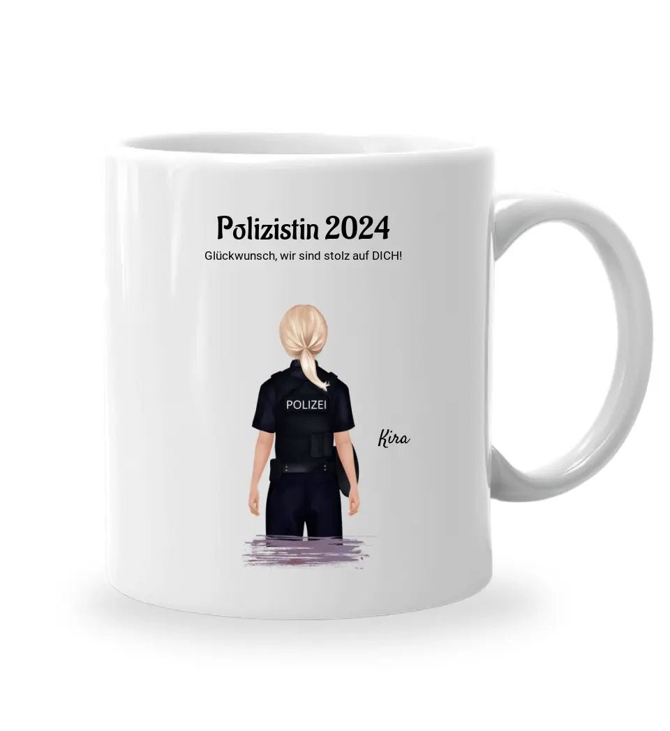 Geschenk Tasse zur bestandenen Prüfung Polizistin - Cantty