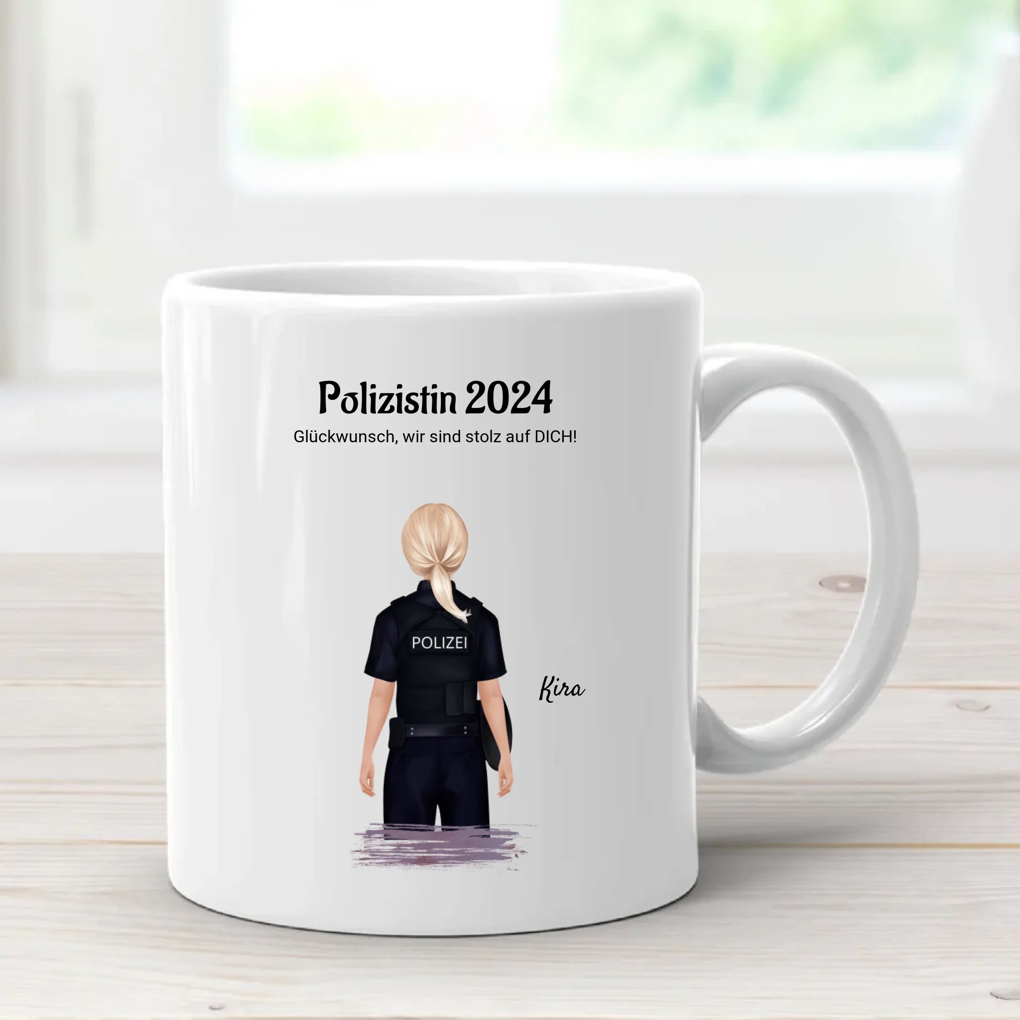 Geschenk Tasse zur bestandenen Prüfung Polizistin - Cantty