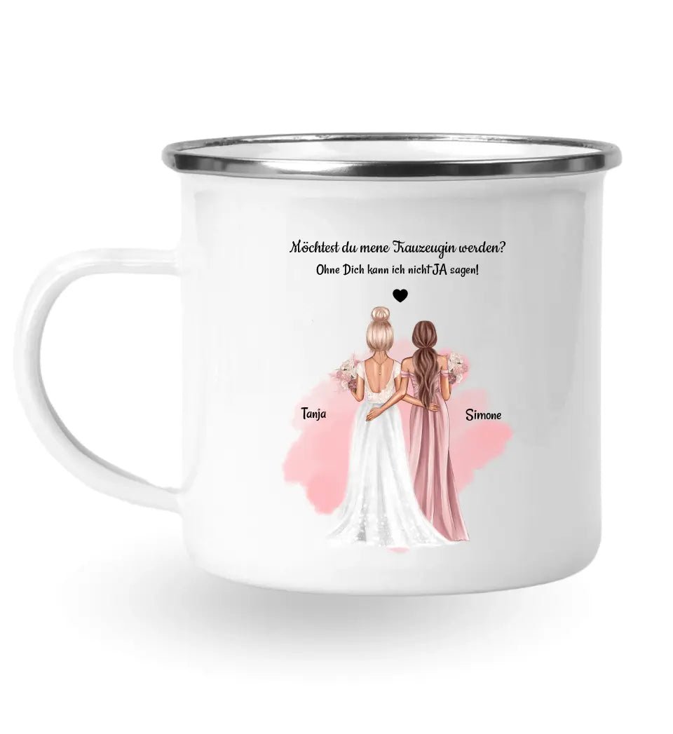 Geschenk Trauzeugin Fragen Tasse personalisiert - Cantty