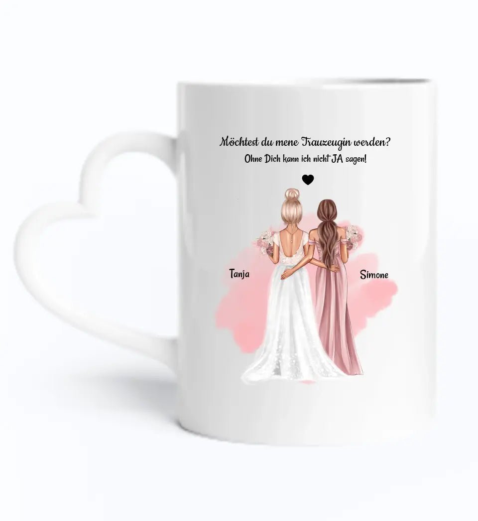 Geschenk Trauzeugin Fragen Tasse personalisiert - Cantty