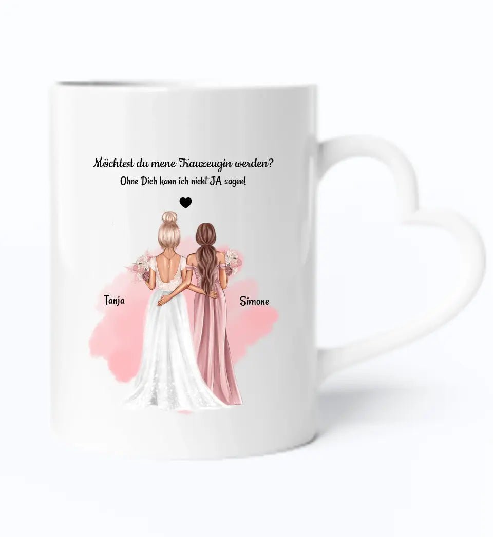 Geschenk Trauzeugin Fragen Tasse personalisiert - Cantty