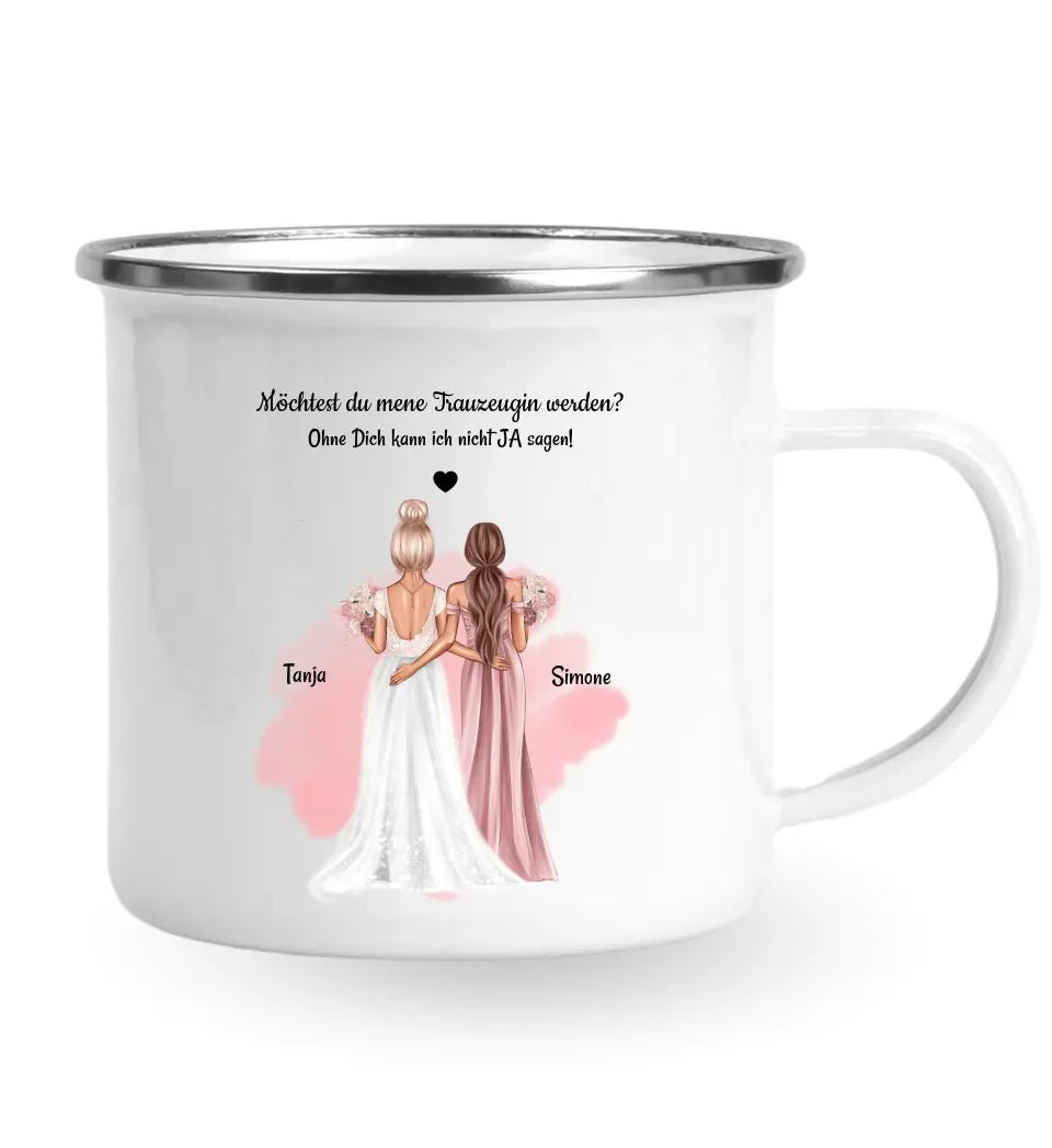 Geschenk Trauzeugin Fragen Tasse personalisiert - Cantty