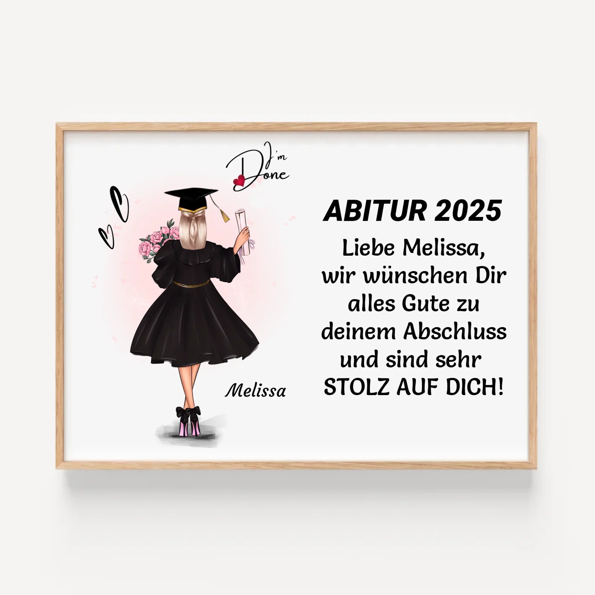 Geschenk zum Abitur Mädchen Poster / Bild / Karte personalisiert - Cantty