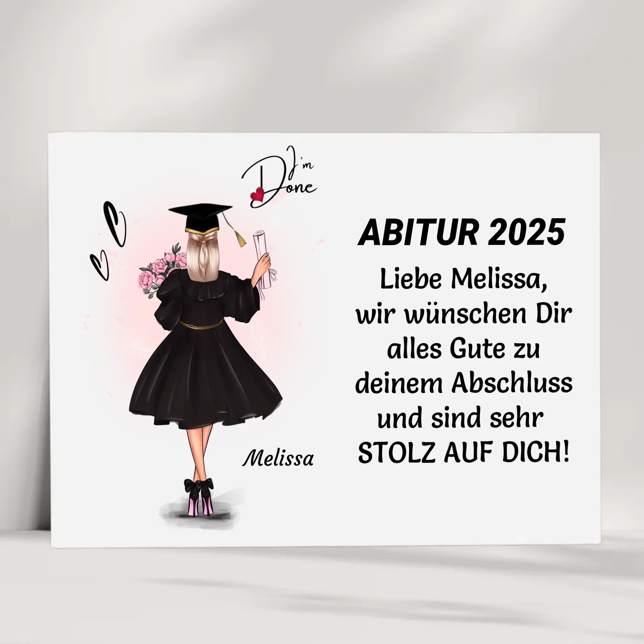 Geschenk zum Abitur Mädchen Poster / Bild / Karte personalisiert - Cantty