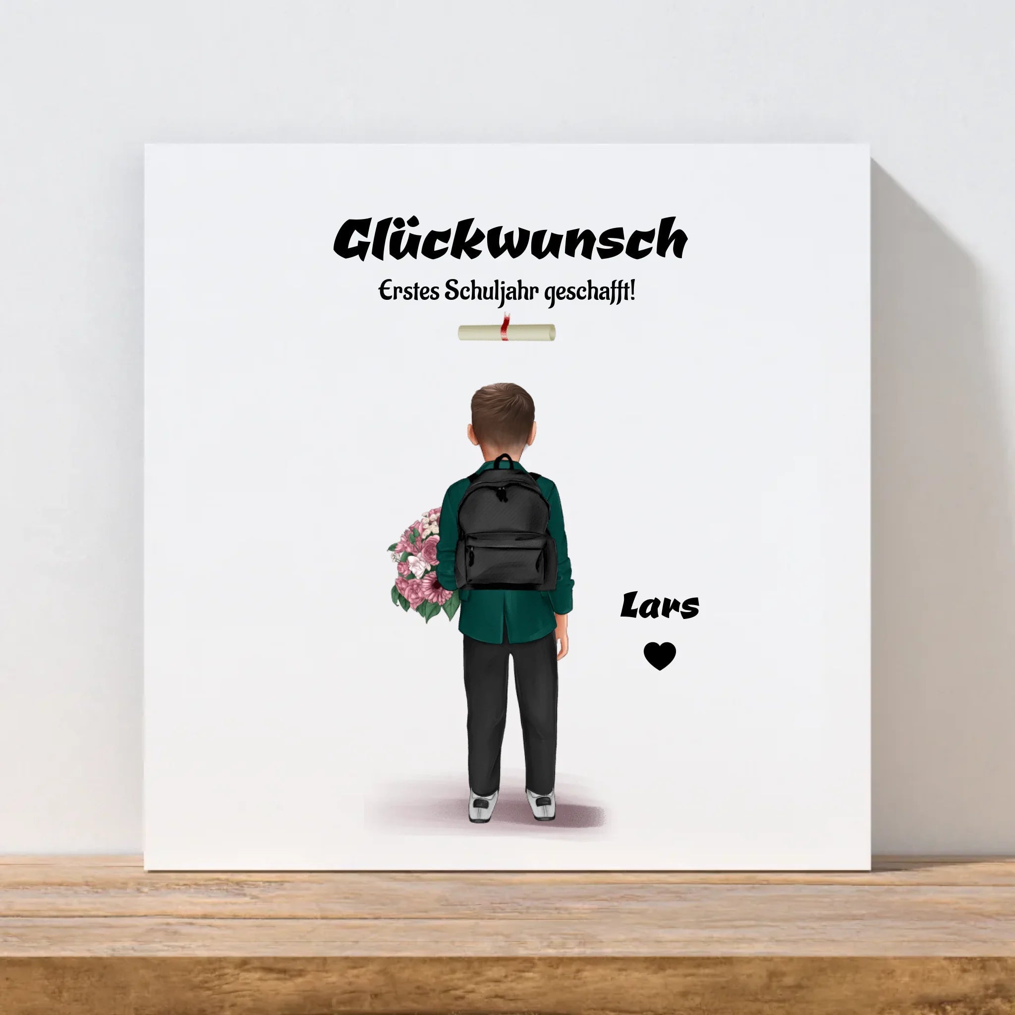 Geschenk zum Zeugnis für Junge Leinwandbild - Cantty