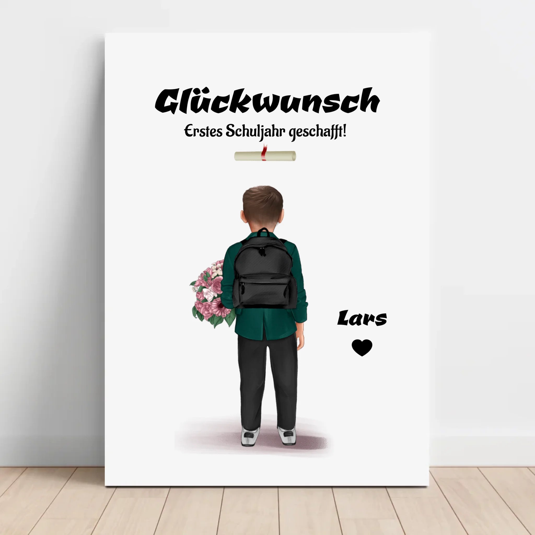 Geschenk zum Zeugnis für Junge Leinwandbild - Cantty